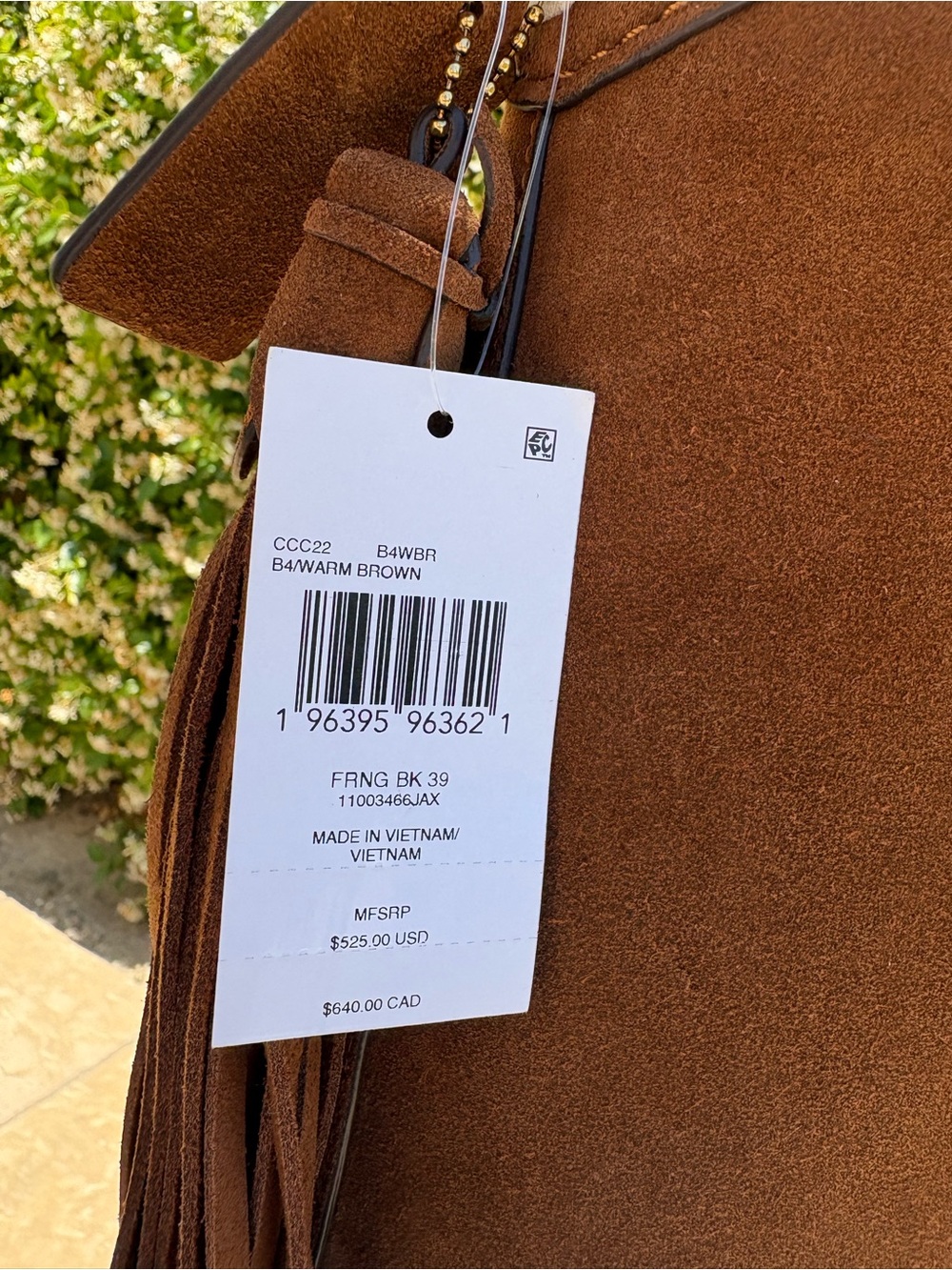 NWT Coach Brooklyn 39 Brown Suede Fringe Bag - Picture 6 of 9